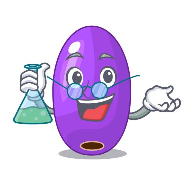 Profesör meyve jambolan şekli çizgi film vektör çizim içinde