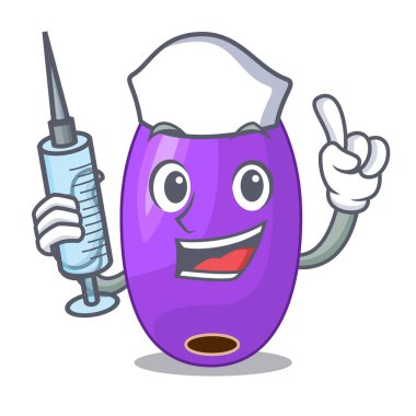 Hemşire meyve jambolan şekli çizgi film vektör çizim içinde