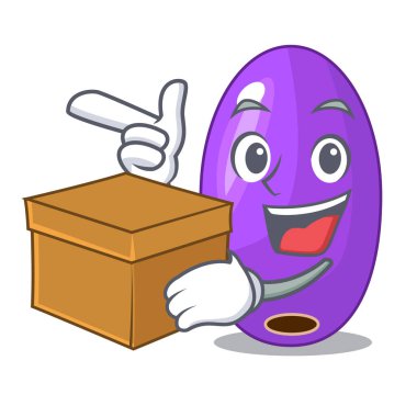 Şeklin çizgi film vektör çizim ile kutu meyve jambolan