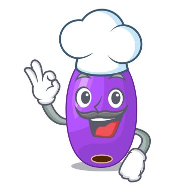 Şef meyve jambolan şekli çizgi film vektör çizim içinde