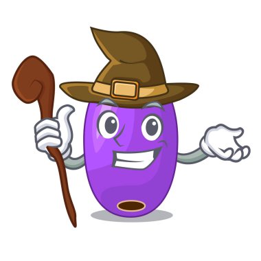 Cadı meyve jambolan bir karikatür sepet vektör çizim içinde