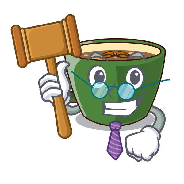 Judge Indian Masala Tea Isolated Mascot Vector Illustration — Stock Vector