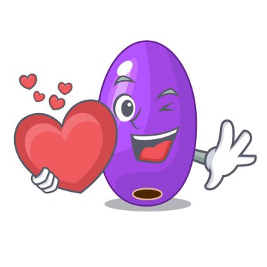 Bir çizgi film sepet vektör çizim ile kalp meyve jambolan