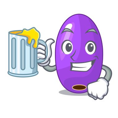 Bir çizgi film sepet vektör çizim ile suyu meyve jambolan