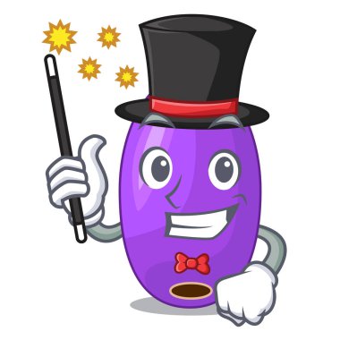 Maskot vektör illüstrasyon izole sihirbaz meyve jambolan