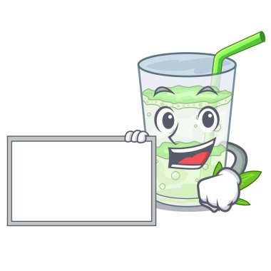 Glas karikatür vektör çizim ile Yönetim Kurulu taze lassi bhang