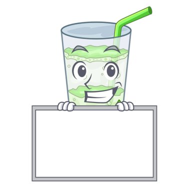 Glas karikatür vektör çizim kurulu taze lassi bhang ile sırıtarak