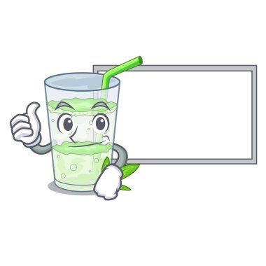 Başparmak yukarıya kurulu taze lassi bhang glas ile vektör çizim karikatür