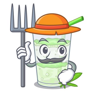 Çiftçi taze lassi bhang glas karikatür vektör çizim içinde