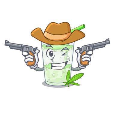 Kovboy taze lassi bhang glas karikatür vektör çizim içinde