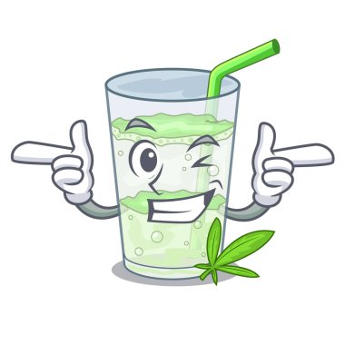 Lassi suyu bhang botlo karakter vektör esnaf wink