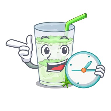 Lassi suyu bhang botlo karakter vektör esnaf içinde saatiyle