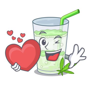 Kalp su lassi bhang ile karakter Kupası vektör esnaf