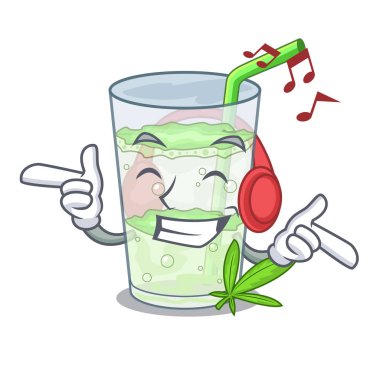 Dinleme müzik su lassi bhang karakter Kupası vektör esnaf