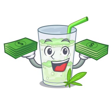 Para çantası su lassi bhang ile karakter Kupası vektör esnaf içinde