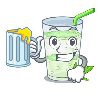 Suyu su lassi bhang ile karakter Kupası vektör esnaf