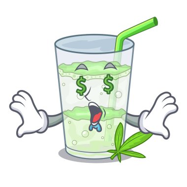 Para göz suyu lassi bhang izole maskot vektör esnaf üzerinde