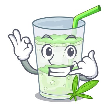 Bana meyve suyu lassi bhang izole maskot vektör esnaf üzerinde de