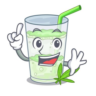 İzole maskot vektör esnaf üzerinde parmak suyu lassi bhang