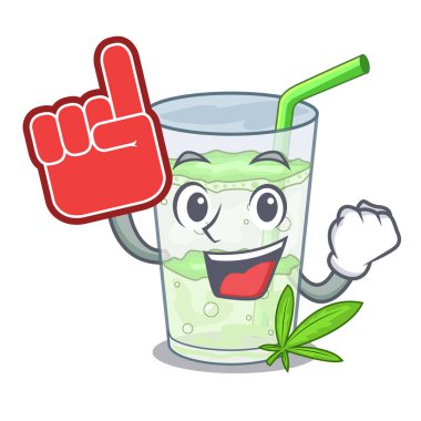 Maskot vektör esnaf üzerinde izole köpük parmak suyu lassi bhang