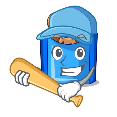 Beyzbol kızarmış karikatür falafel oynarken, yemek vektör esnaf hazır