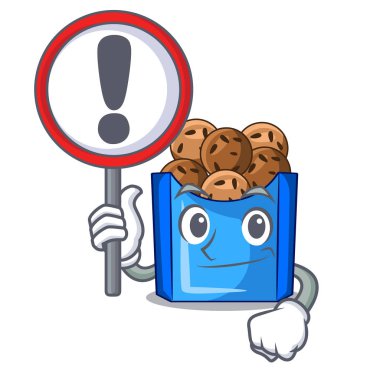 İşareti karikatür kızarmış falafel ile hazır yemek vektör esnaf