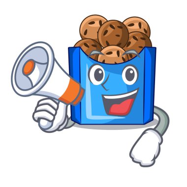 Megafon kızarmış karikatür falafel ile hazır yemek vektör esnaf