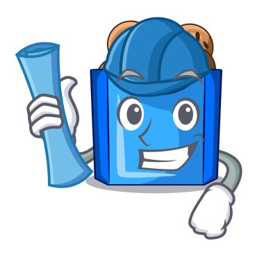 Mimar falafel teflon karikatür vektör çizim üzerinde kızarmış