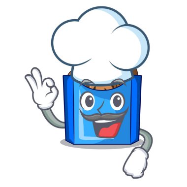 Şef falafel teflon karikatür vektör çizim üzerinde kızarmış