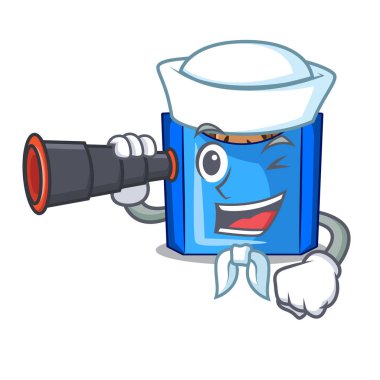 Denizci dürbün kızarmış falafel ile karakter plakaları vektör çizim üzerinde olduğunu