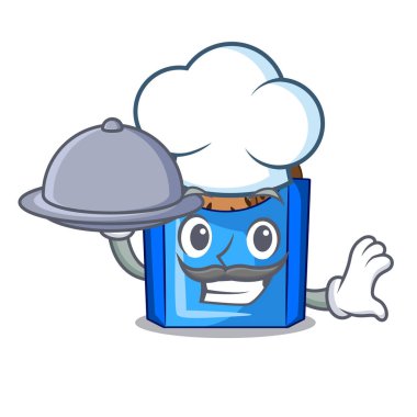 Şef kızarmış yemek falafel ile karakter plakaları vektör çizim üzerinde olduğunu