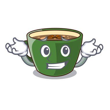 Karakter kurulu vektör çizim üzerinde sırıtan Hint masala çay