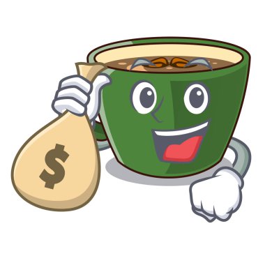 Para çantası Hint masala çay ile karikatür glas vektör esnaf