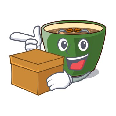 Karakter kurulu vektör çizim Hint masala çay kutusu ile