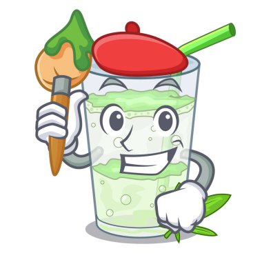 Sanatçı taze lassi bhang glas karikatür vektör çizim içinde