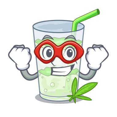 Süper kahraman Lassi suyu bhang botlo karakter vektör esnaf içinde