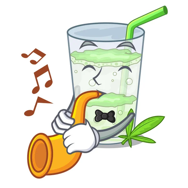 Trumpet Water Lassi Bhang Character Cup Vector Illustartion — Stock Vector