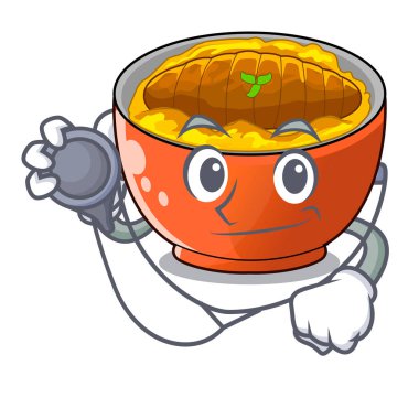 Doktor katsudon çizgi film yenmiş vektör esnaf için hazırdır