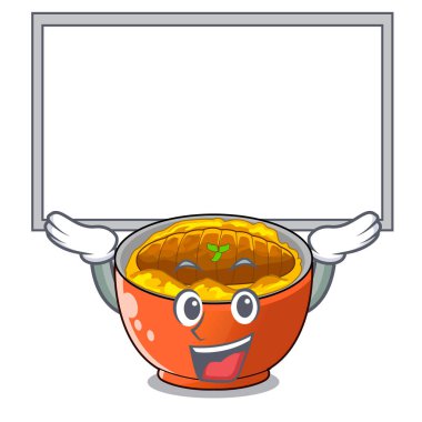 Tahtayı katsudon çizgi film yenmiş vektör esnaf için hazırdır