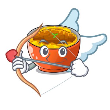 Aşk tanrısı katsudon çizgi film yenmiş vektör esnaf için hazırdır