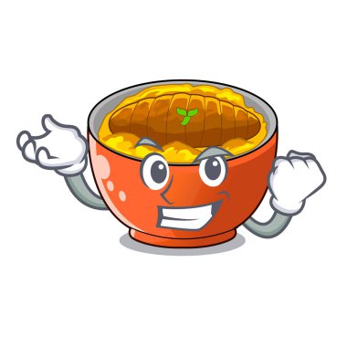 Karakter kase vektör çizim başarılı katsudon sos