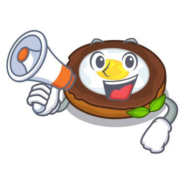 Megafon yumurta viski ile çizgi film vektör çizim hizmet hazır