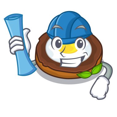 Mimar yumurta viski karikatür plakaları vektör esnaf üzerinde hizmet