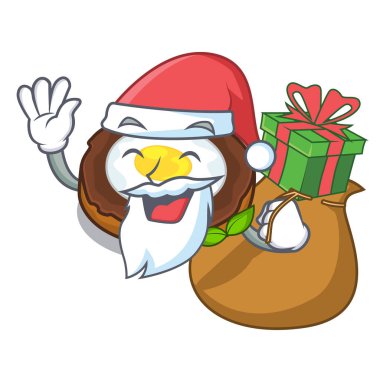 Noel hediye ile viski maskot kase vektör esnaf, yumurta