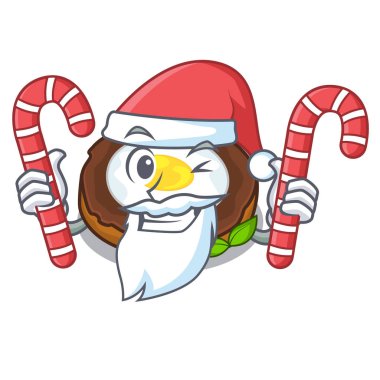 Santa şeker ile yumurta maskot kase vektör esnaf, viski