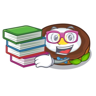 Öğrenci kitap ile viski maskot kase vektör esnaf, yumurta