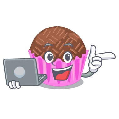 Çizgi film vektör esnaf çeşitli ile dizüstü bragadeiro