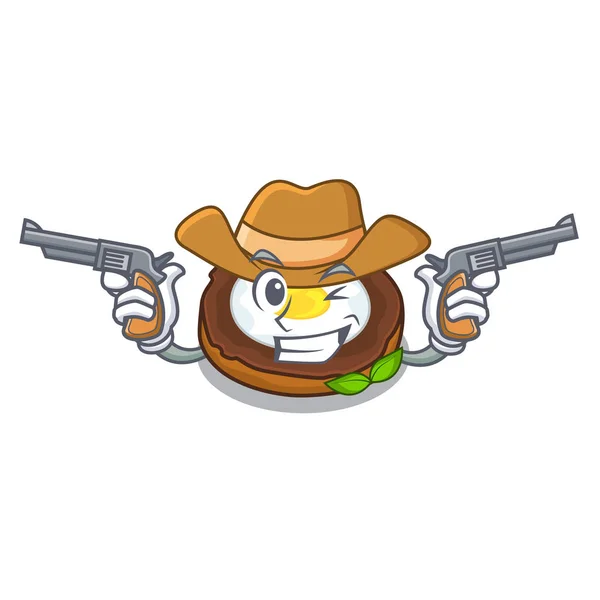 Cowboy Scotch Cartoons Zijn Klaar Geserveerd Vectorillustratie — Stockvector