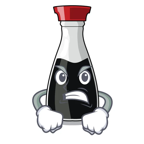 Θυμωμένος Σάλτσα Σόγιας Μπουκάλι Κινούμενα Σχέδια Σχήμα Διάνυσμα Illusatration — Διανυσματικό Αρχείο