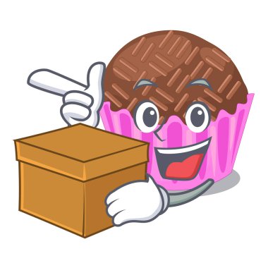 Kutu ile bragadeiro çizgi film kaplamalar vektör çizim içinde servis edilir